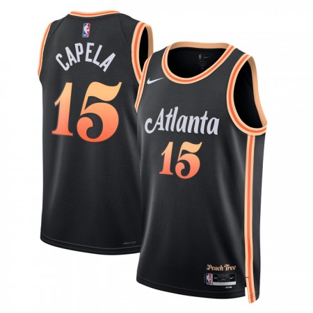 Muške NBA Dres Atlanta Hawks Clint Capela 15 Nike 2022-23 City Edition Crno Swingman